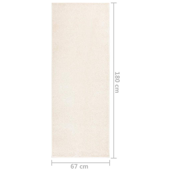 Pehmeänukkainen matto liukumaton 67x180 cm beige