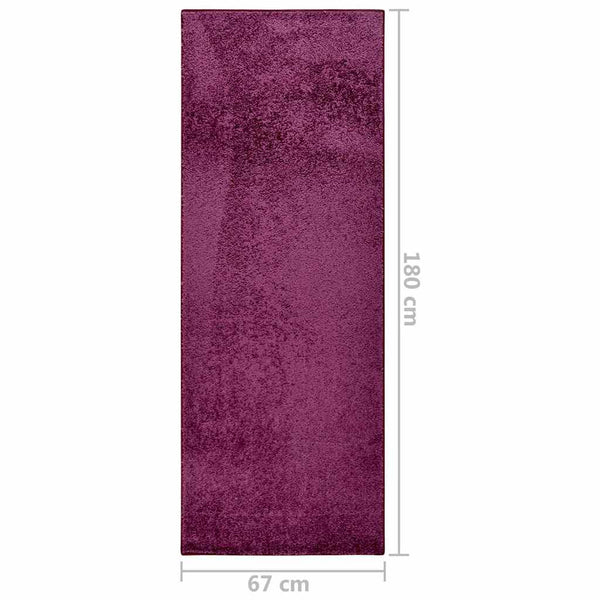 Pehmeänukkainen matto liukumaton 67x180 cm purppura