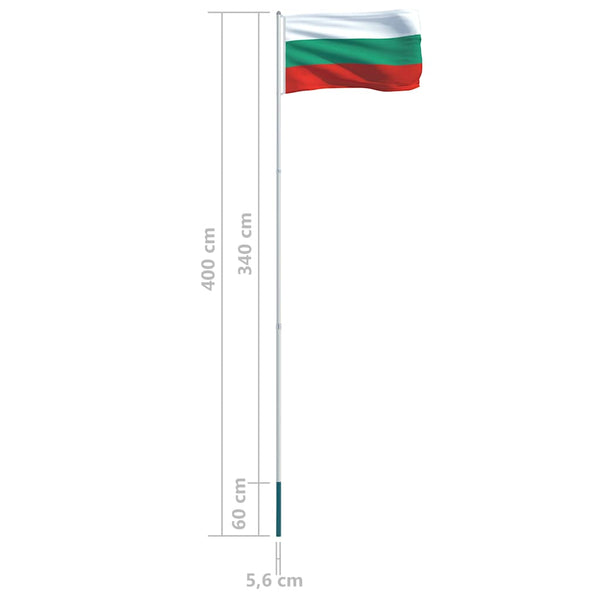 Bulgarian lippu ja tanko alumiini 4 m