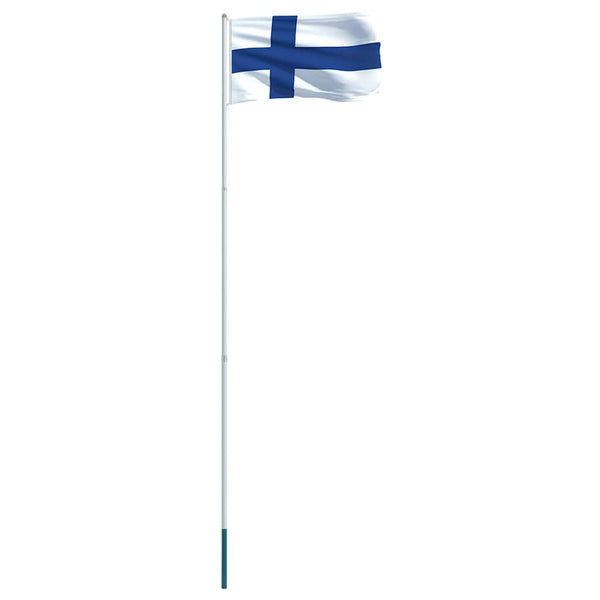 Suomen lippu ja tanko alumiini 4 m