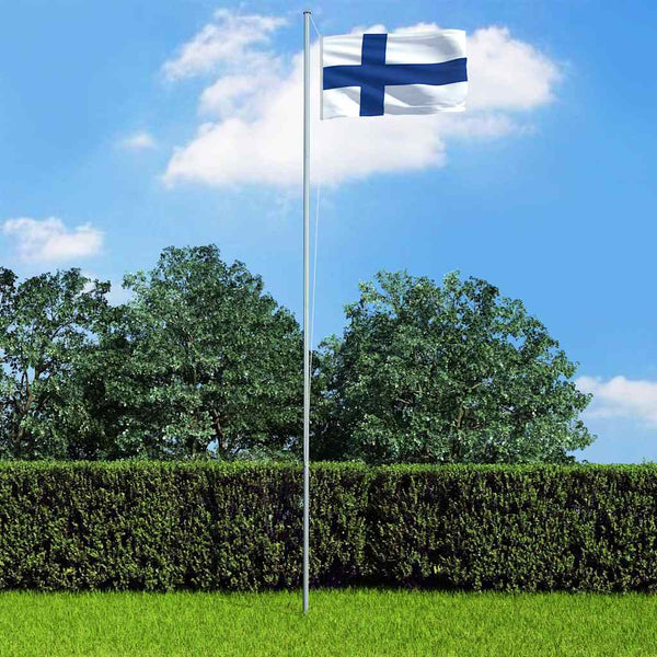 Suomen lippu ja tanko alumiini 4 m