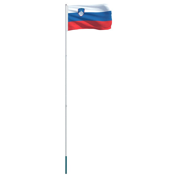 Slovenian lippu ja tanko alumiini 4 m