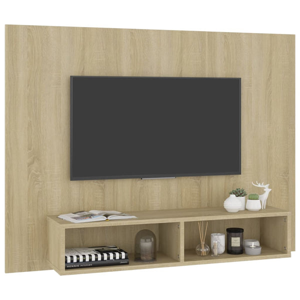 TV-taso seinälle Sonoma-tammi 120x23,5x90 cm tekninen puu