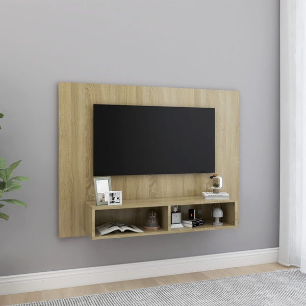 TV-taso seinälle Sonoma-tammi 120x23,5x90 cm tekninen puu