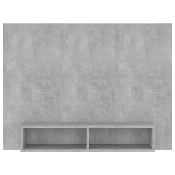 TV-taso seinälle betoninharmaa 120x23,5x90 cm tekninen puu