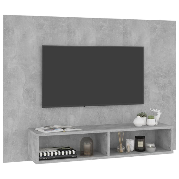 TV-taso seinälle betoninharmaa 120x23,5x90 cm tekninen puu