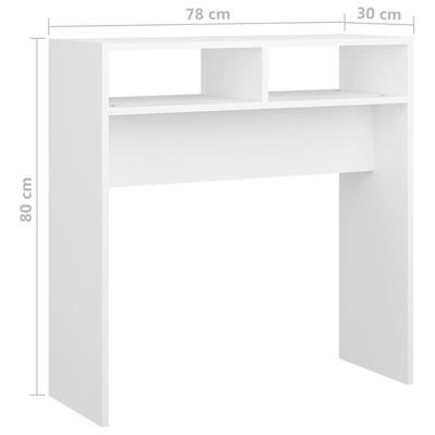 Konsolipöytä valkoinen 78x30x80 cm tekninen puu