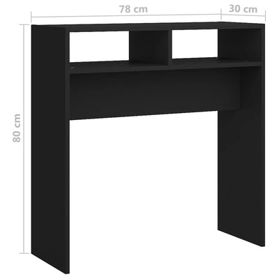 Konsolipöytä musta 78x30x80 cm tekninen puu