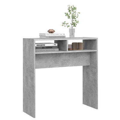 Konsolipöytä betoninharmaa 78x30x80 cm tekninen puu