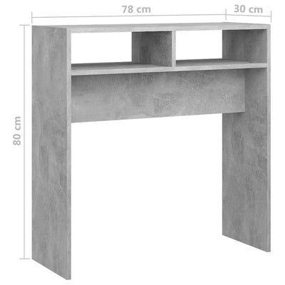 Konsolipöytä betoninharmaa 78x30x80 cm tekninen puu
