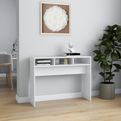 Konsolipöytä valkoinen 105x30x80 cm tekninen puu