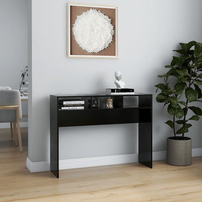 Konsolipöytä musta 105x30x80 cm tekninen puu