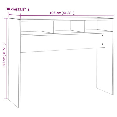 Konsolipöytä betoninharmaa 105x30x80 cm tekninen puu