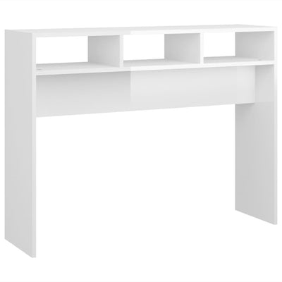 Konsolipöytä korkeakiilto valkoinen 105x30x80 cm tekninen puu