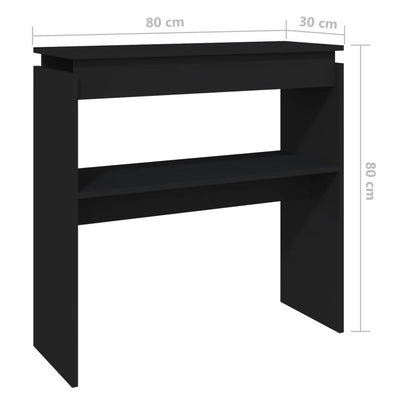 Konsolipöytä musta 80x30x80 cm lastulevy