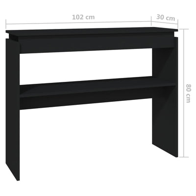 Konsolipöytä musta 102x30x80 cm tekninen puu