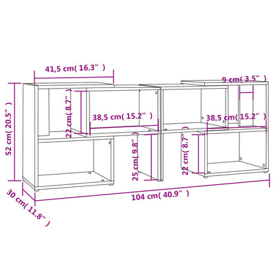 TV-taso musta 104x30x52 cm tekninen puu