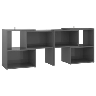TV-taso korkeakiilto korkeak. harmaa 104x30x52 cm tekninen puu