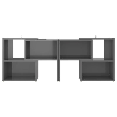 TV-taso korkeakiilto korkeak. harmaa 104x30x52 cm tekninen puu