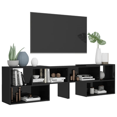 TV-taso korkeakiilto musta 149x30x52 cm tekninen puu