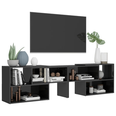 TV-taso korkeakiilto harmaa 149x30x52 cm tekninen puu