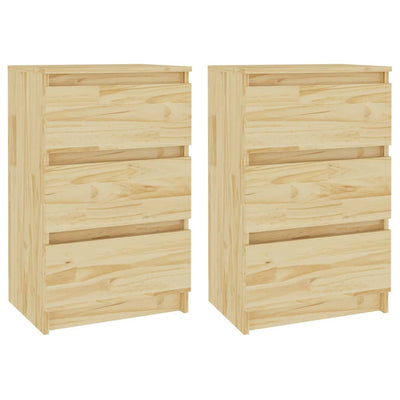 Yöpöydät 2 kpl 40x29,5x64 täysi mänty