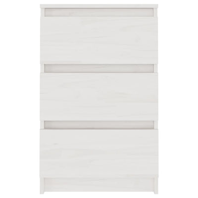 Yöpöydät 2 kpl valkoinen 40x29,5x64 täysi mänty