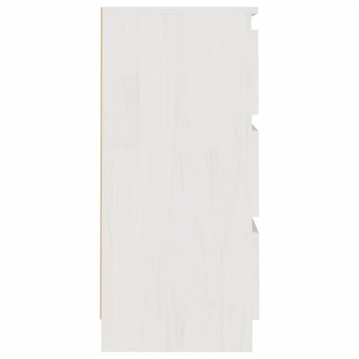 Yöpöydät 2 kpl valkoinen 40x29,5x64 täysi mänty
