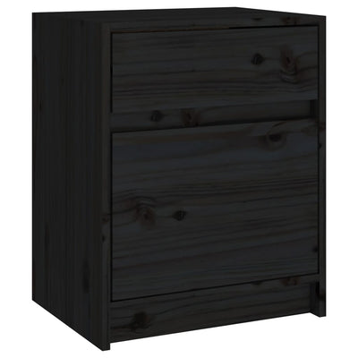 Yöpöydät 2 kpl musta 40x31x50 cm täysi mänty