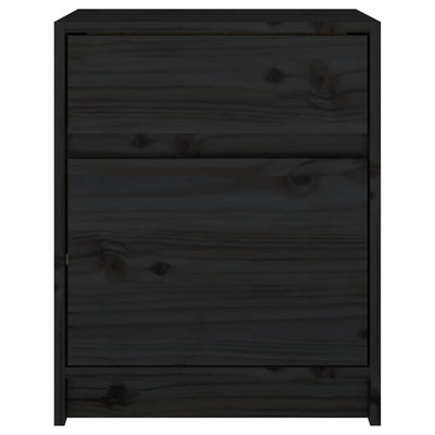 Yöpöydät 2 kpl musta 40x31x50 cm täysi mänty