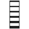 Musta kirjahylly/tilanjakaja Lactantiu 60x30x167,5cm (mänty)