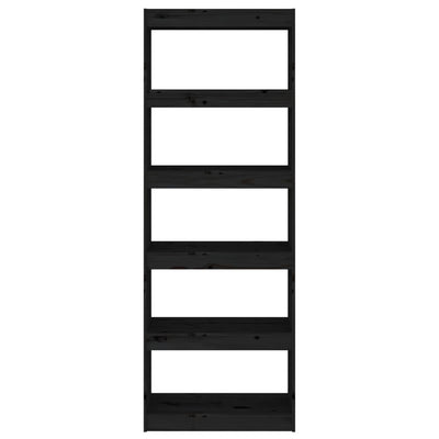 Musta kirjahylly/tilanjakaja Lactantiu 60x30x167,5cm (mänty)