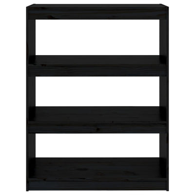 Kirjahylly/tilanjakaja musta 80x30x103,5 cm täysi mänty