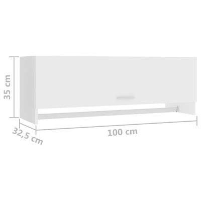 Vaatekaappi valkoinen 100x32,5x35 cm tekninen puu