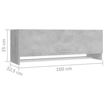 Vaatekaappi betoninharmaa 100x32,5x35 cm tekninen puu