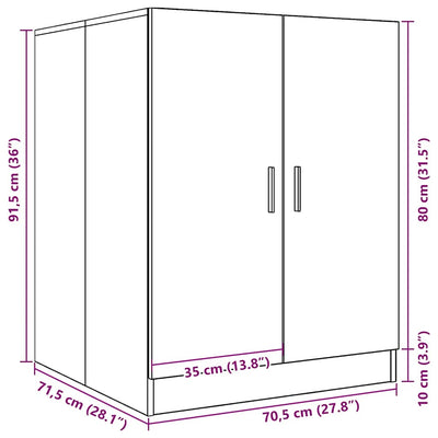 Pesukonekaappi Sonoma-tammi 71x71,5x91,5 cm