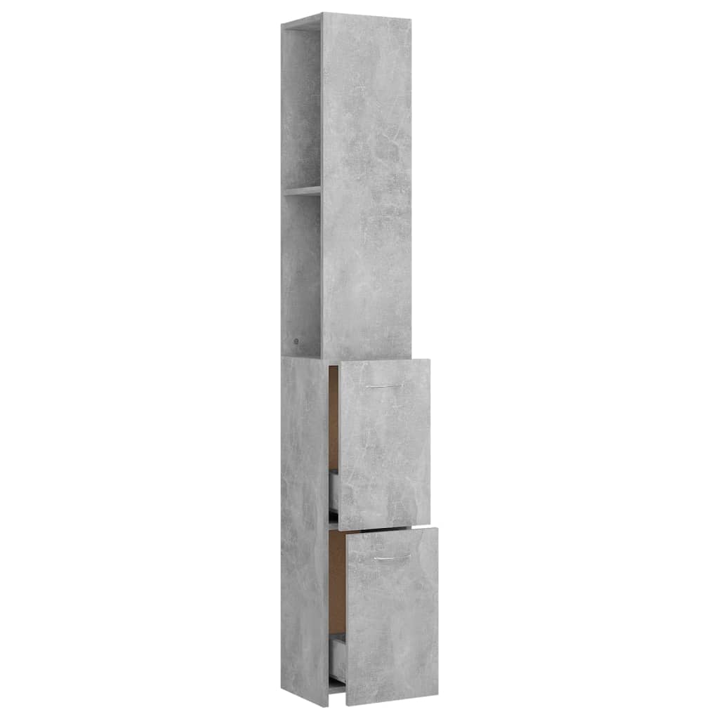 Betoninharmaa kylpyhuoneen kaappi Halie 25x26,5x170cm (puinen)