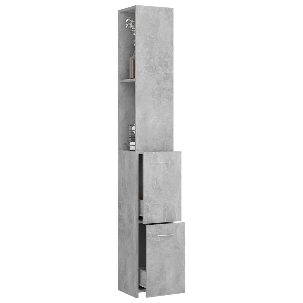 Betoninharmaa kylpyhuoneen kaappi Halie 25x26,5x170cm (puinen)