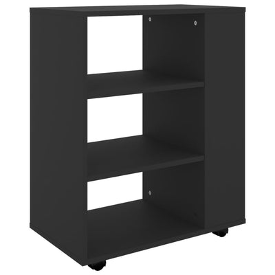 Kaappi pyörillä musta 60x35x75 cm tekninen puu