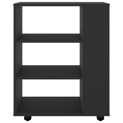 Kaappi pyörillä musta 60x35x75 cm tekninen puu
