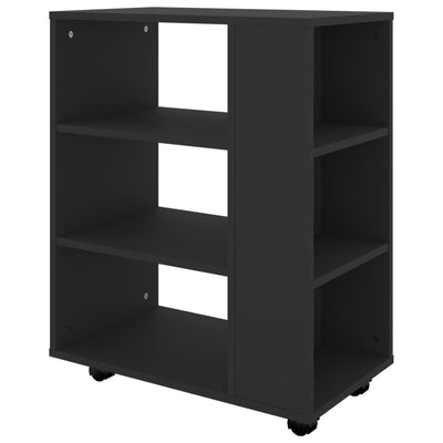 Kaappi pyörillä musta 60x35x75 cm tekninen puu