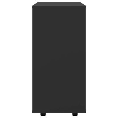 Kaappi pyörillä musta 60x35x75 cm tekninen puu