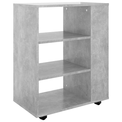 Kaappi pyörillä betoninharmaa 60x35x75 cm lastulevy