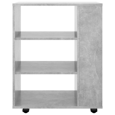 Kaappi pyörillä betoninharmaa 60x35x75 cm lastulevy