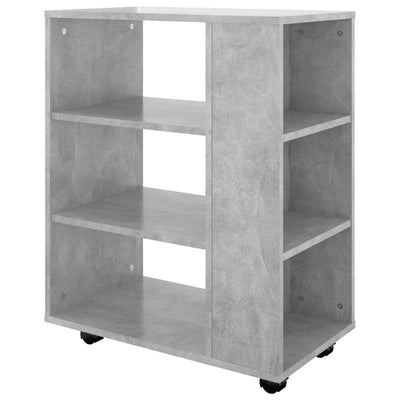 Kaappi pyörillä betoninharmaa 60x35x75 cm lastulevy