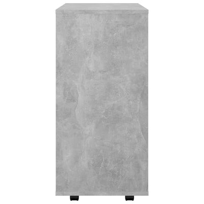 Kaappi pyörillä betoninharmaa 60x35x75 cm lastulevy