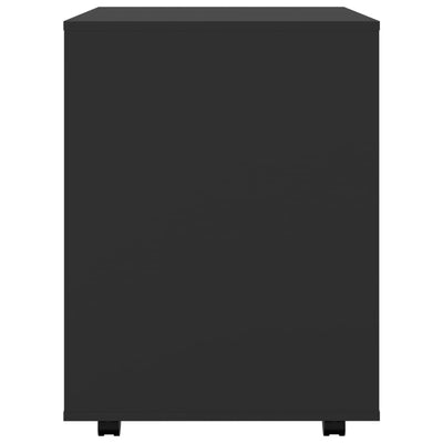 Kaappi pyörillä musta 60x53x72 cm tekninen puu