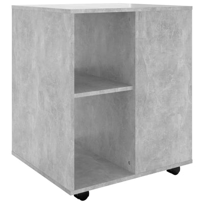 Kaappi pyörillä betoninharmaa 60x53x72 cm tekninen puu