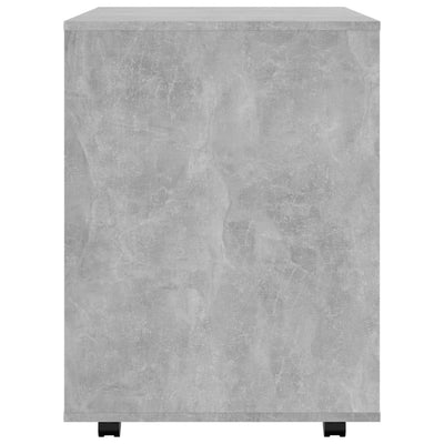 Kaappi pyörillä betoninharmaa 60x53x72 cm tekninen puu