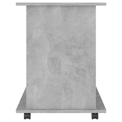 Kaappi pyörillä betoninharmaa 60x45x60 cm tekninen puu
